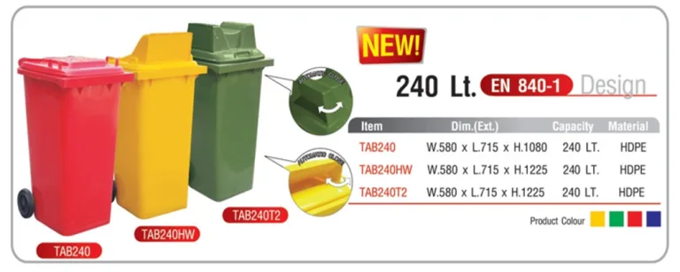 ถังขยะพลาสติก 240 ลิตร